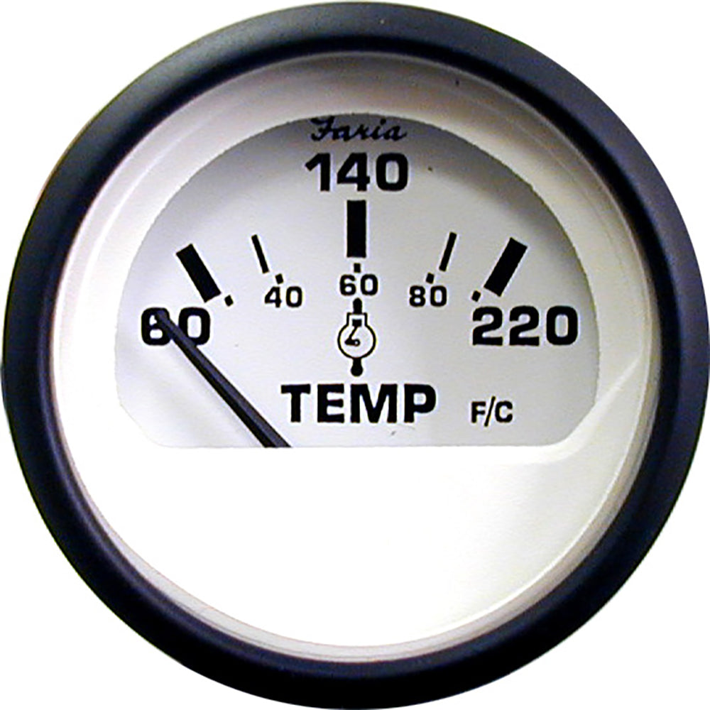 Faria Euro White 2" Cylinder Head Temperature Gauge (60 - 220&deg; F)