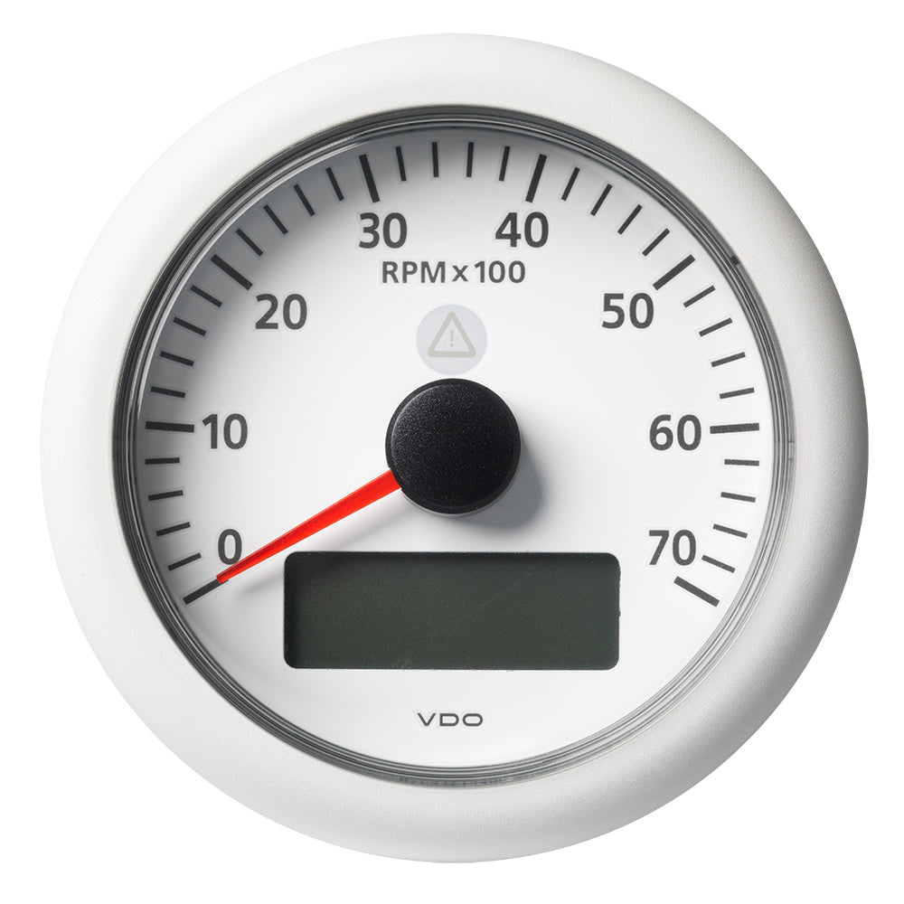 Veratron 3-3/8" (85MM) ViewLine Tachometer w/Multi-Function Display - 0 to 7000 RPM - White Dial &amp; Bezel