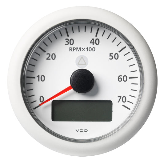 Veratron 3-3/8" (85MM) ViewLine Tachometer w/Multi-Function Display - 0 to 7000 RPM - White Dial &amp; Bezel