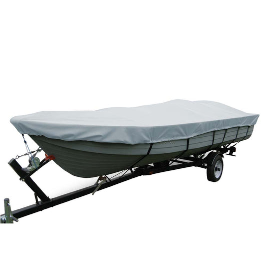 Carver Poly-Flex II Wide Series Styled-to-Fit Boat Cover f/12.5&#39; V-Hull Fishing Boats Without Motor - Grey
