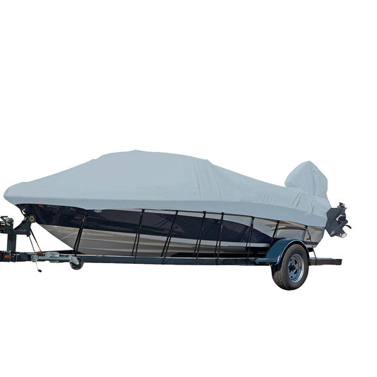 Carver Sun-DURA&reg; Styled-to-Fit Boat Cover f/15.5&#39; V-Hull Runabout Boats w/Windshield &amp; Hand/Bow Rails - Grey