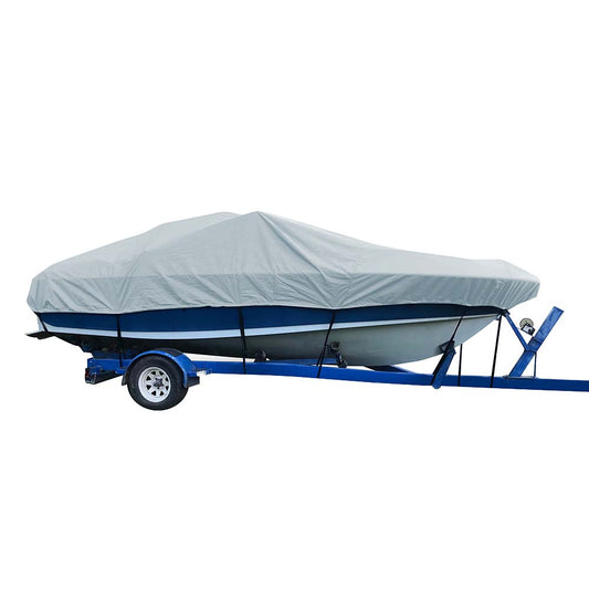 Carver Sun-DURA&reg; Styled-to-Fit Boat Cover f/18.5&#39; V-Hull Low Profile Cuddy Cabin Boats w/Windshield &amp; Rails - Grey